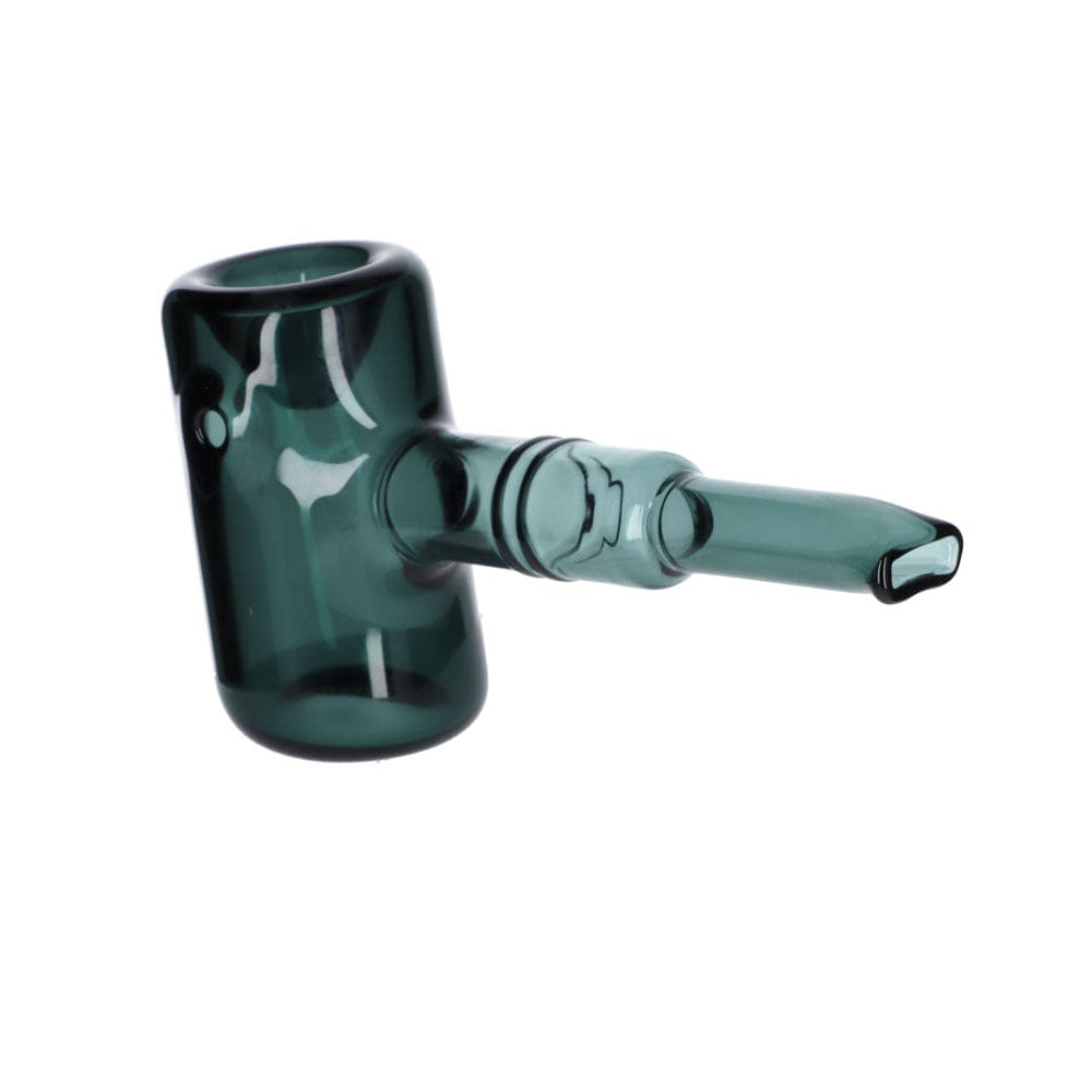 A three-quarter view of the Everyday Essentials 5" Sherlock Pipe, showcasing its curved design and dark green hue.