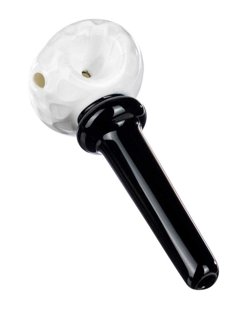Close-up view of the Golf Tee Hand Pipe, a white, textured pipe angled slightly against a plain background.