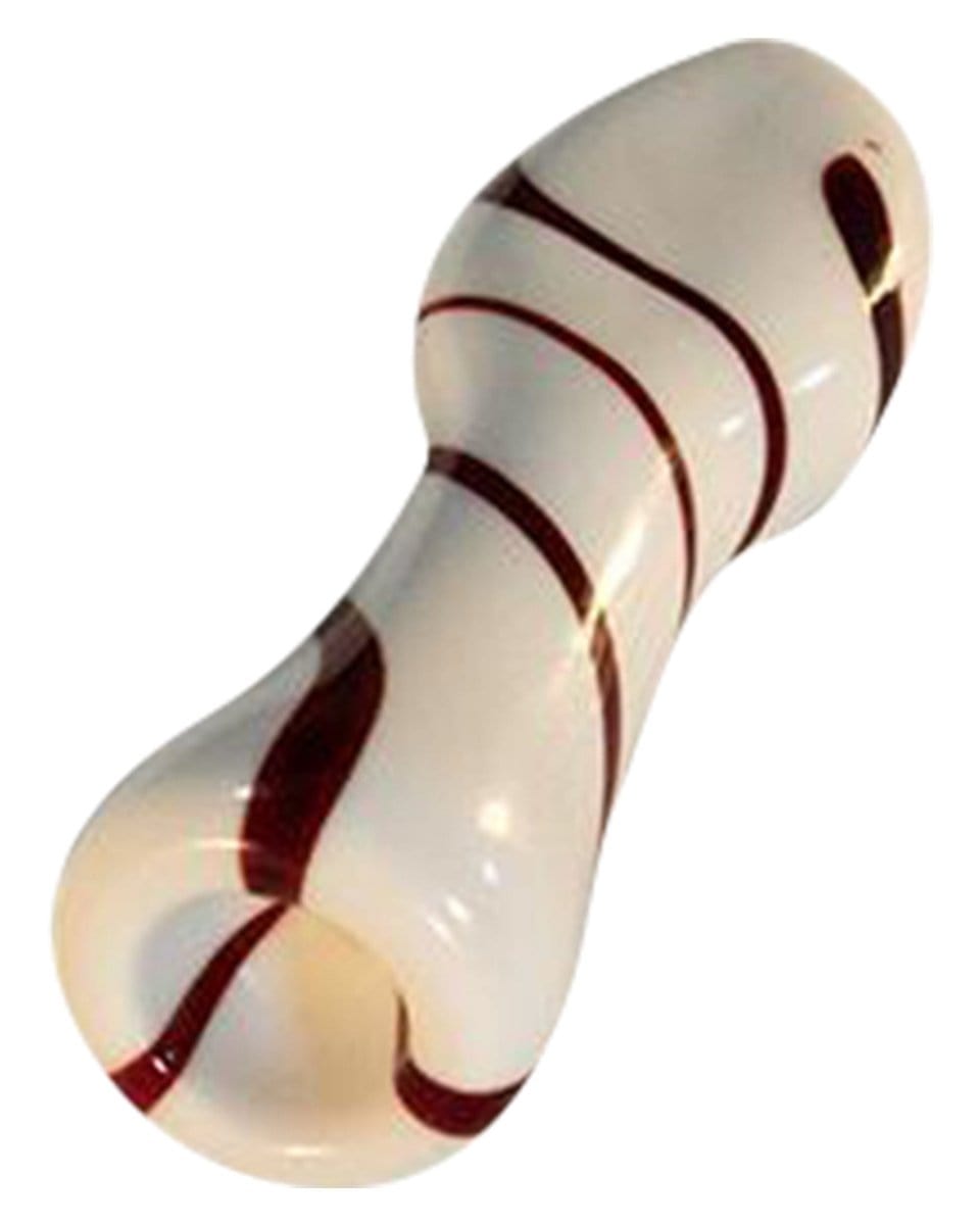 Close-up of the Striped Chillum, showcasing its patterned design against a plain white background.