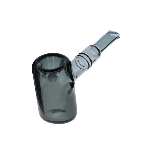 A three-quarter view of the 5” Everyday Essentials Sherlock Pipe, showcasing its curved design and dark gray hue against a plain white background.