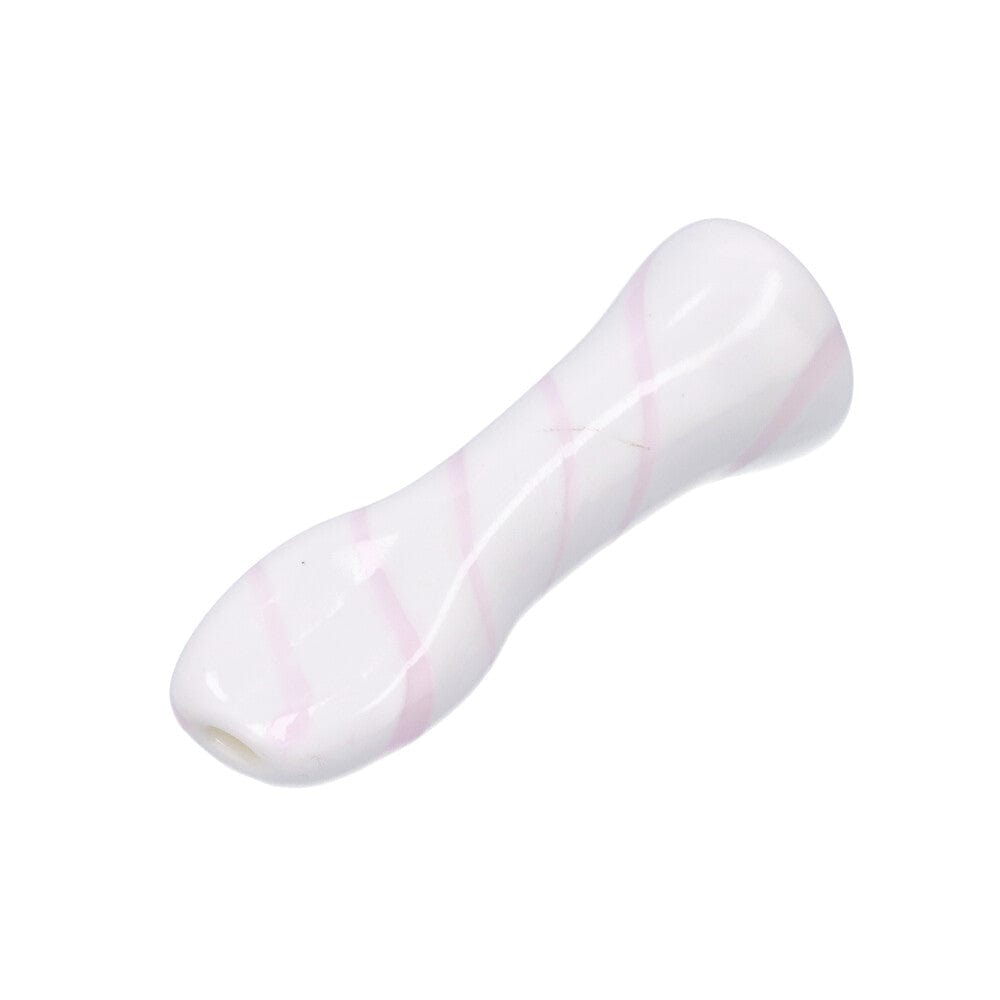 A close-up of the Striped Chillum, showcasing its simple cylindrical shape against a plain white background.