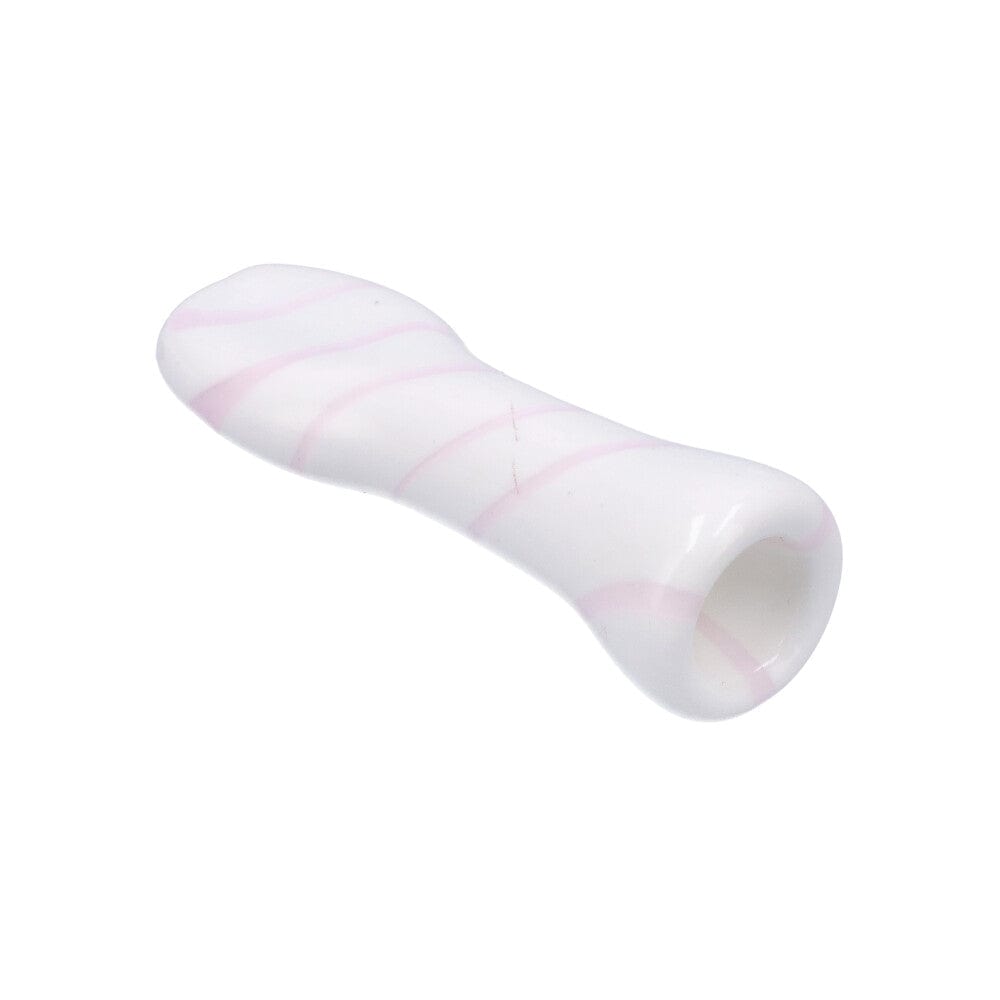 A close-up, angled view of the Striped Chillum, showcasing its simple, cylindrical shape against a plain white background.