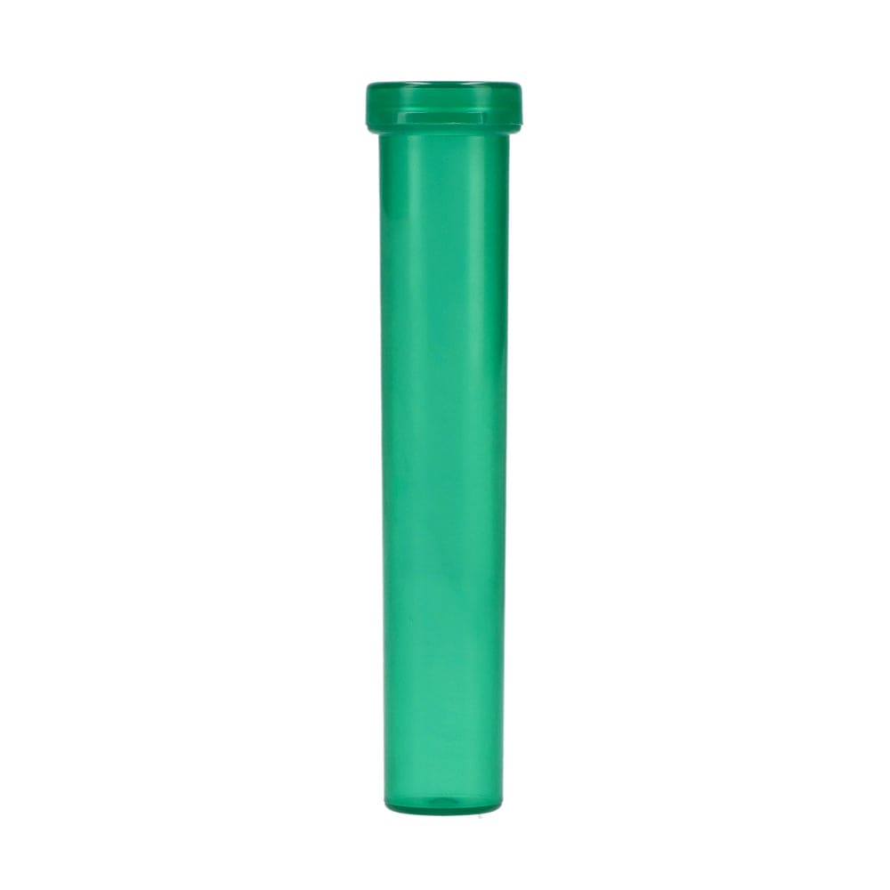 A straight-on view of the Hinged Cap Vial Joint Tube, showcasing its clear, cylindrical shape against a plain white background.