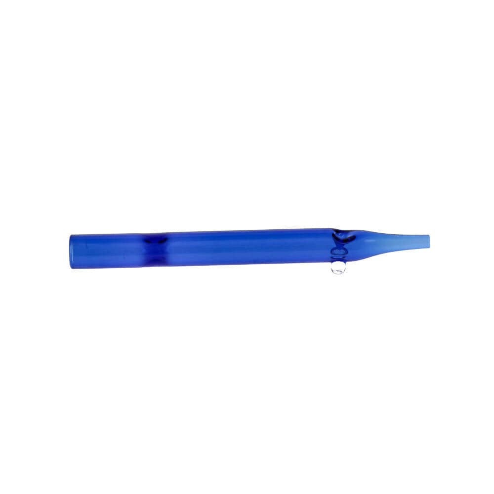 Close-up view of the 5-inch Everyday Essentials One Hitter, showcasing its smooth blue glass construction.