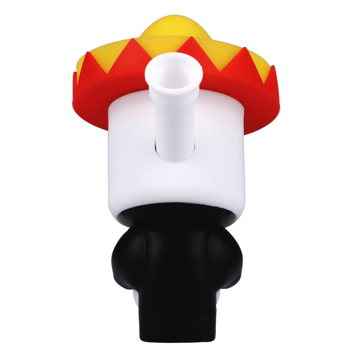 Front view of the “Dia de los Muertos” Box, a white, stylized skull with colorful floral details against a plain background.