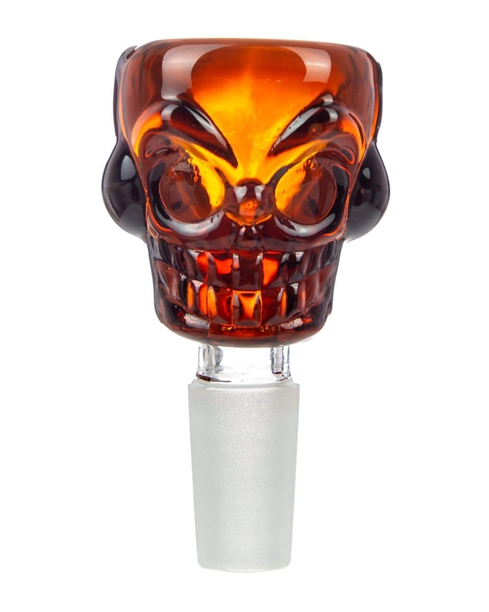 Daily High Club Bong Bowl 14mm / Amber Skull Themed Male Replacement Bowl