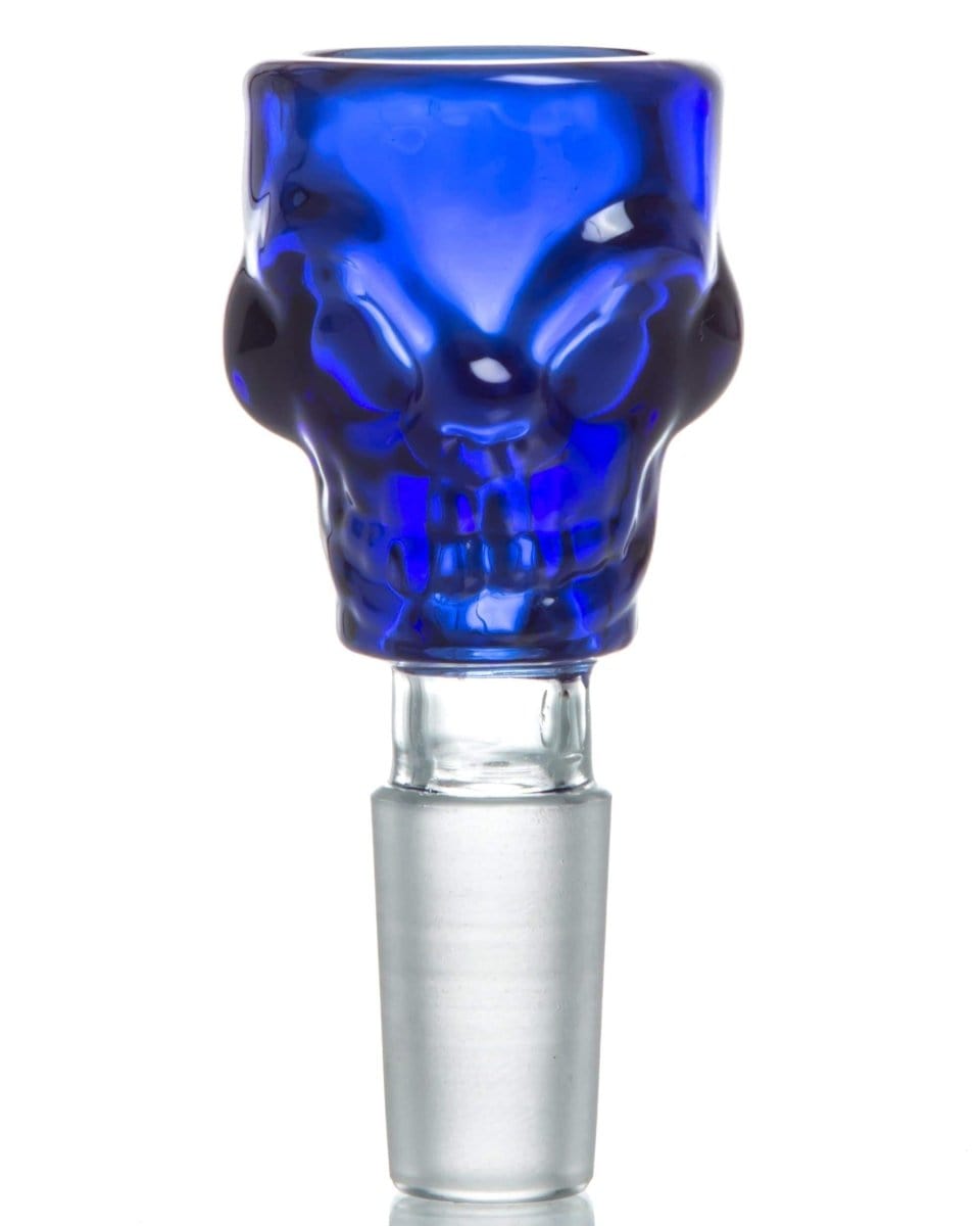 Daily High Club Bong Bowl 14mm / Blue Skull Themed Male Replacement Bowl