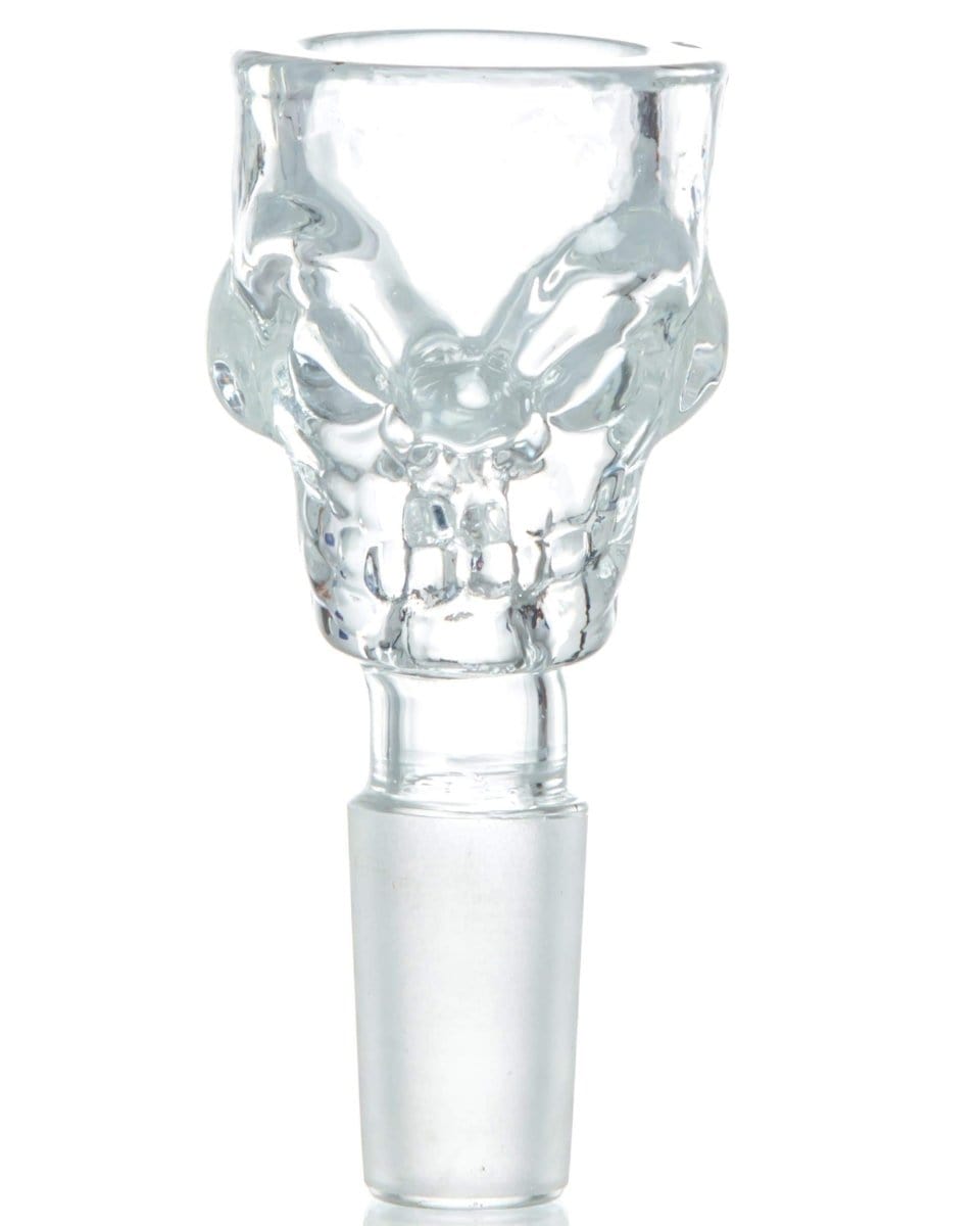 Daily High Club Bong Bowl 14mm / Clear Skull Themed Male Replacement Bowl