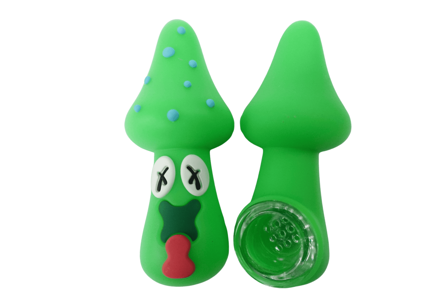 Cloud 8 Smoke Accessory Hand Pipe Green 3'' Silicone Intoxicated Mushroom Small Hand Pipe