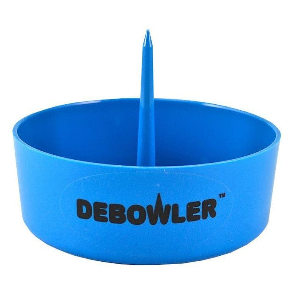 A top-down view of the Debowler Ashtray w/ Cleaning Spike, showcasing its circular shape and central cleaning tool.