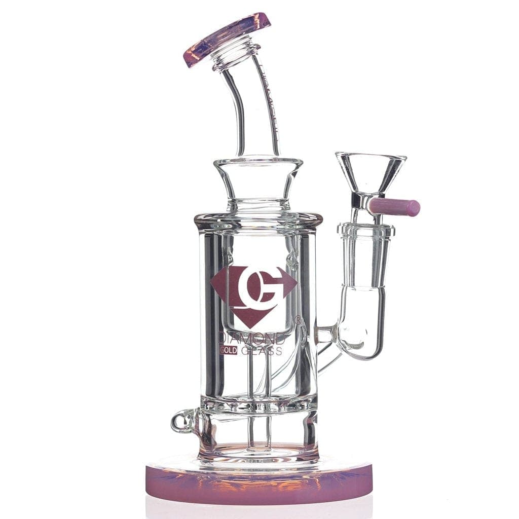 Downtown Wholesale & DI Glass Pink Diamond Glass Accented Incycler Dab Rig