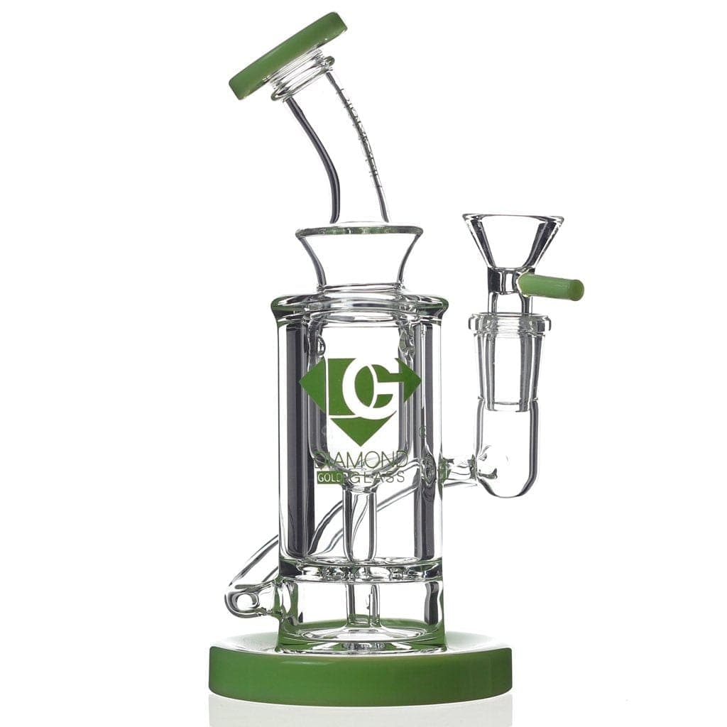 Downtown Wholesale & DI Glass Milk Green Diamond Glass Accented Incycler Dab Rig