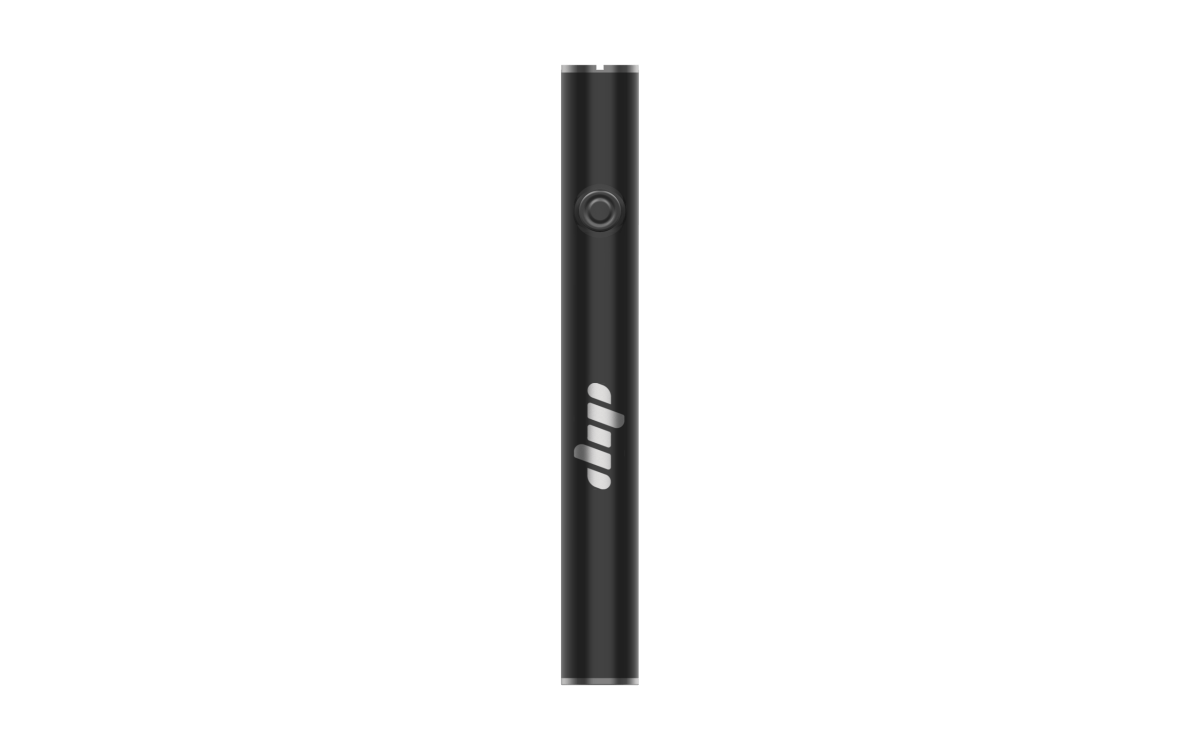 Front view of the Dip Devices 510 Battery (350 mAh) with a sleek black finish, angled slightly against a plain white backdrop.
