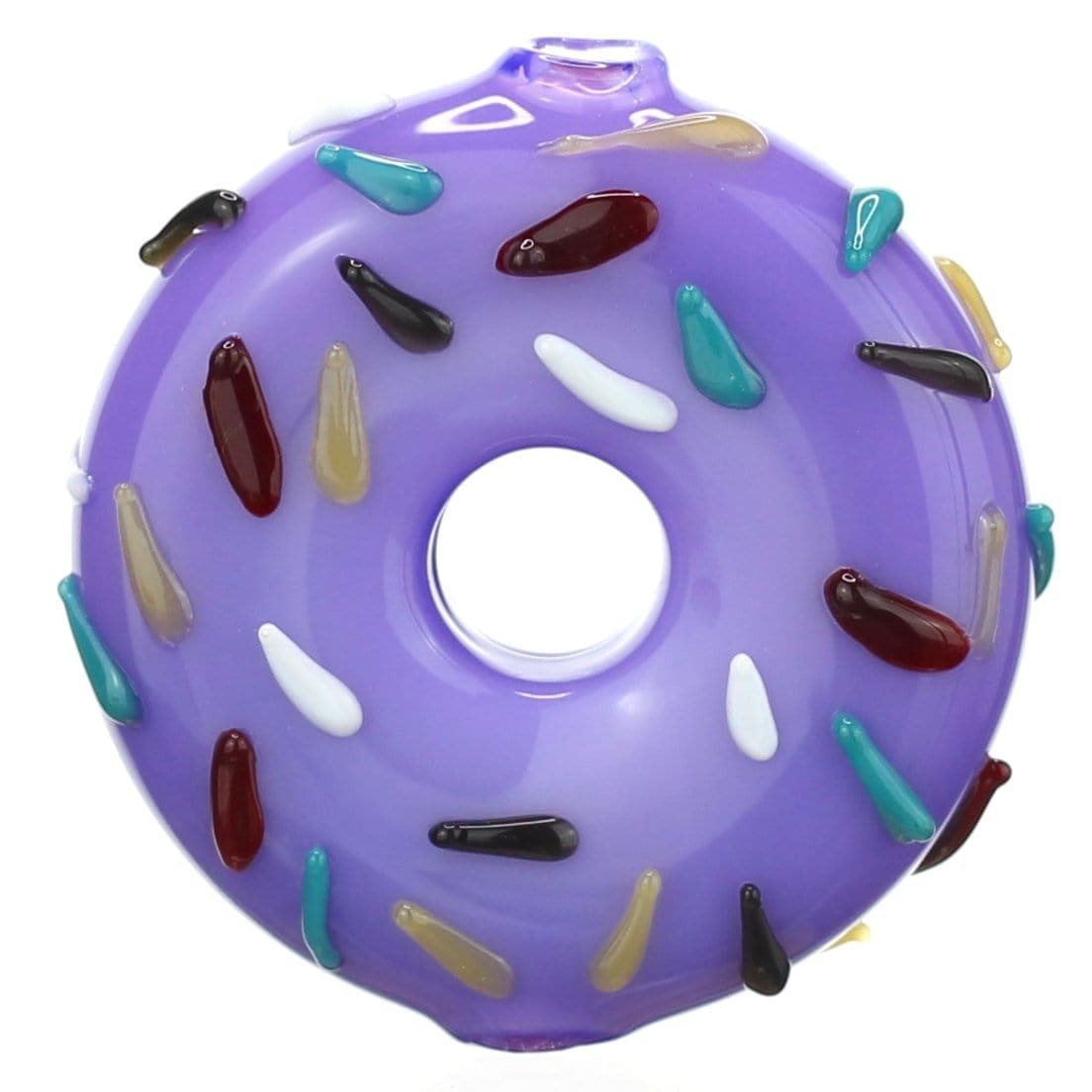 Daily High Club Glass Purple Frosting With Sprinkles Daily High Club "Donut" Blunt/Joint Holder + Pendant
