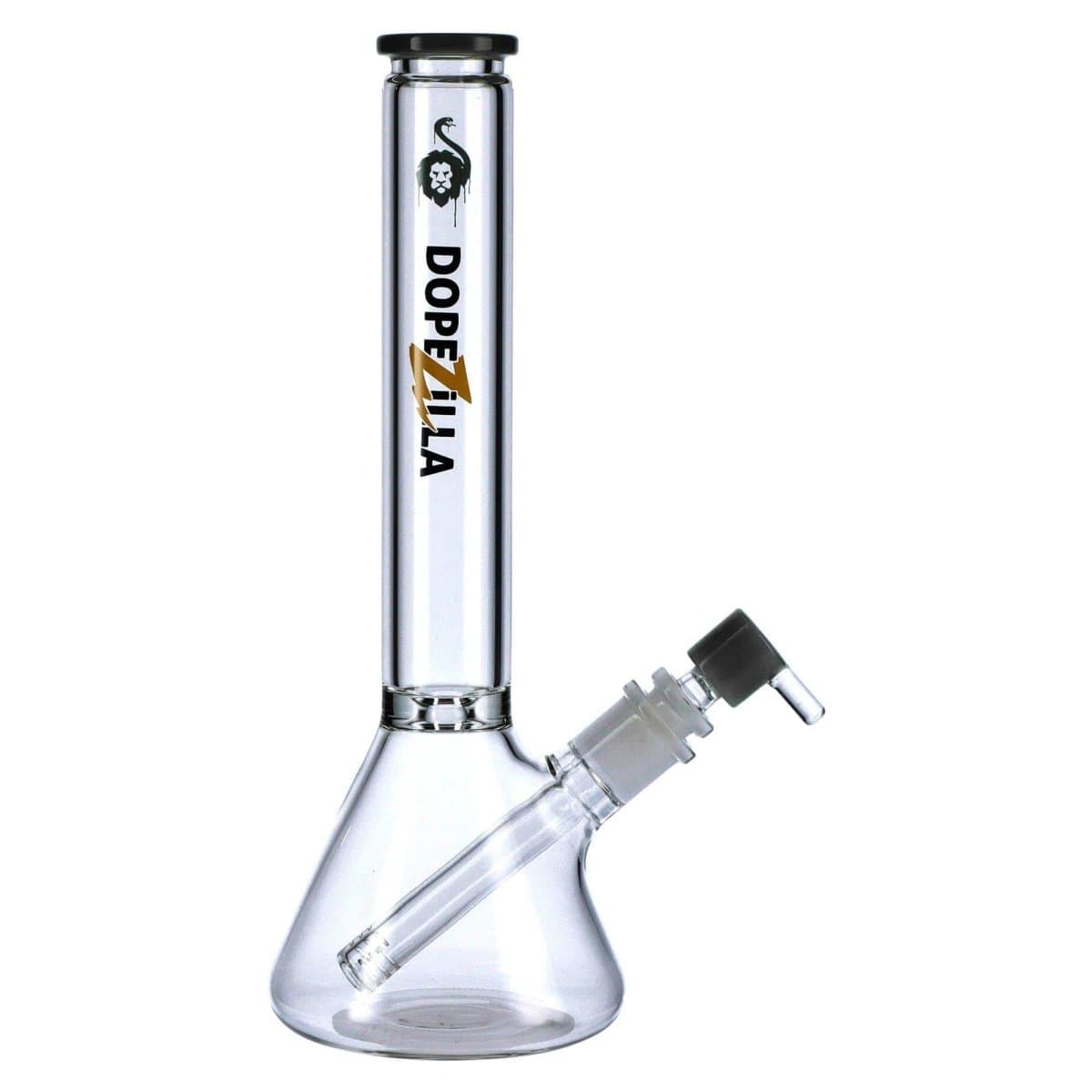 Front view of the Chimera Beaker Water Pipe, a clear glass piece with a simple cylindrical shape.