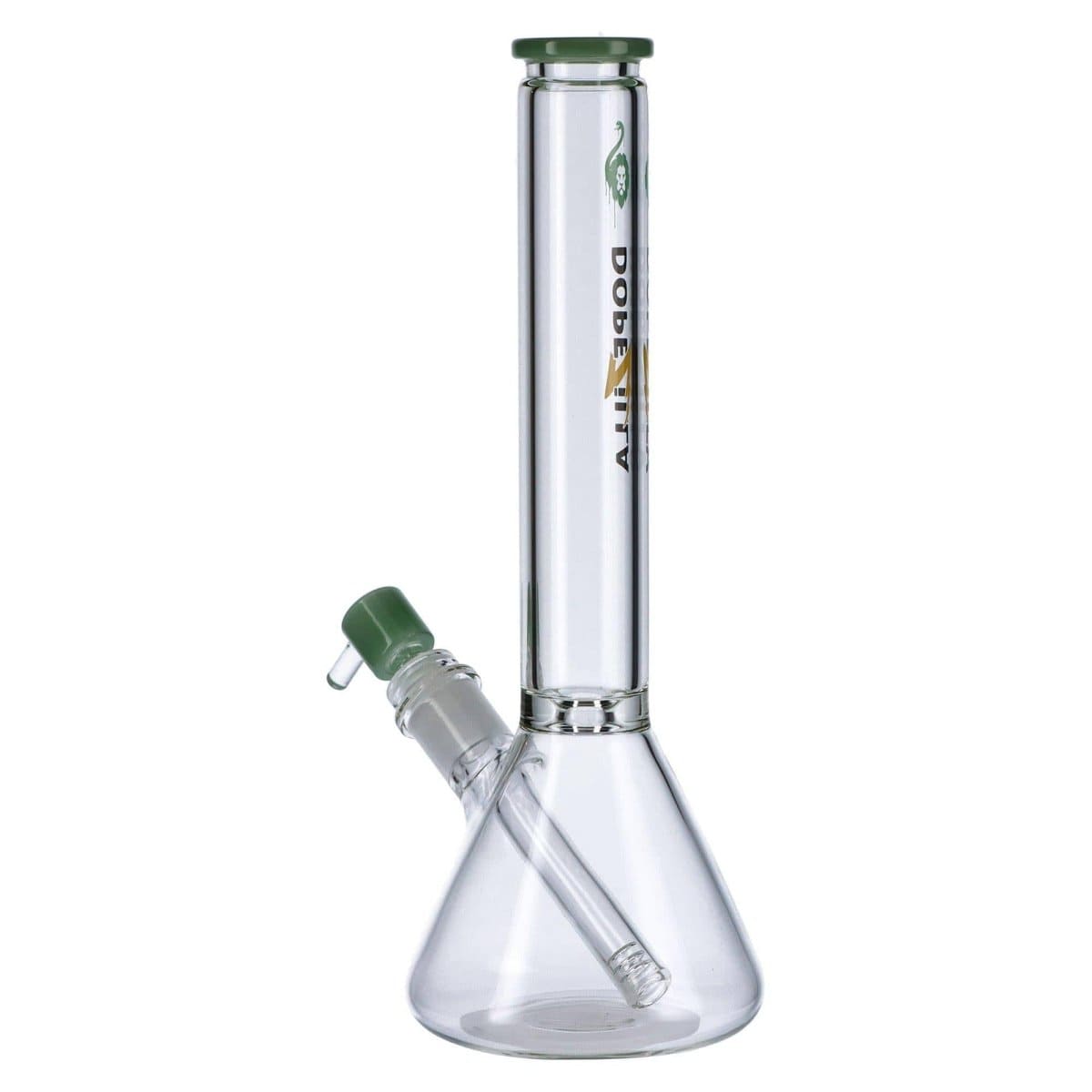 Front view of the Chimera Beaker Water Pipe, a clear glass beaker with a simple, cylindrical form and visible joint.