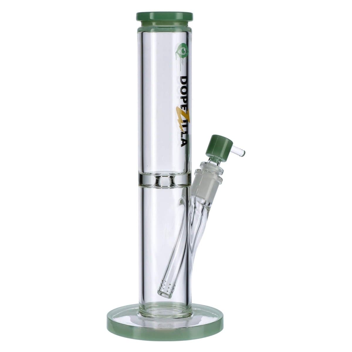 A straight view of the DOPEZILLA CYCLOPS 8 IN AND 12 IN STRAIGHT WATER PIPE, showing the clear glass tube against a plain white background.