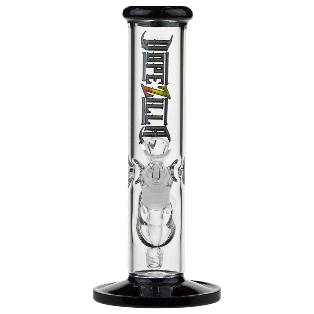 A straight-on view of the Slimzilla 10" Straight Water Pipe, showing the clear glass tube against a plain white background.