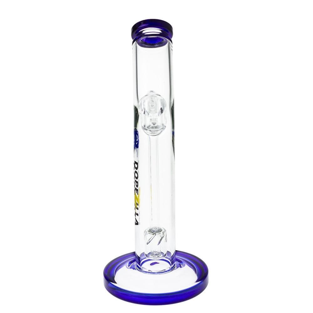 Front view of the blue Banshee Dab Rig, showcasing its curved neck and smooth glass construction against a plain white background.