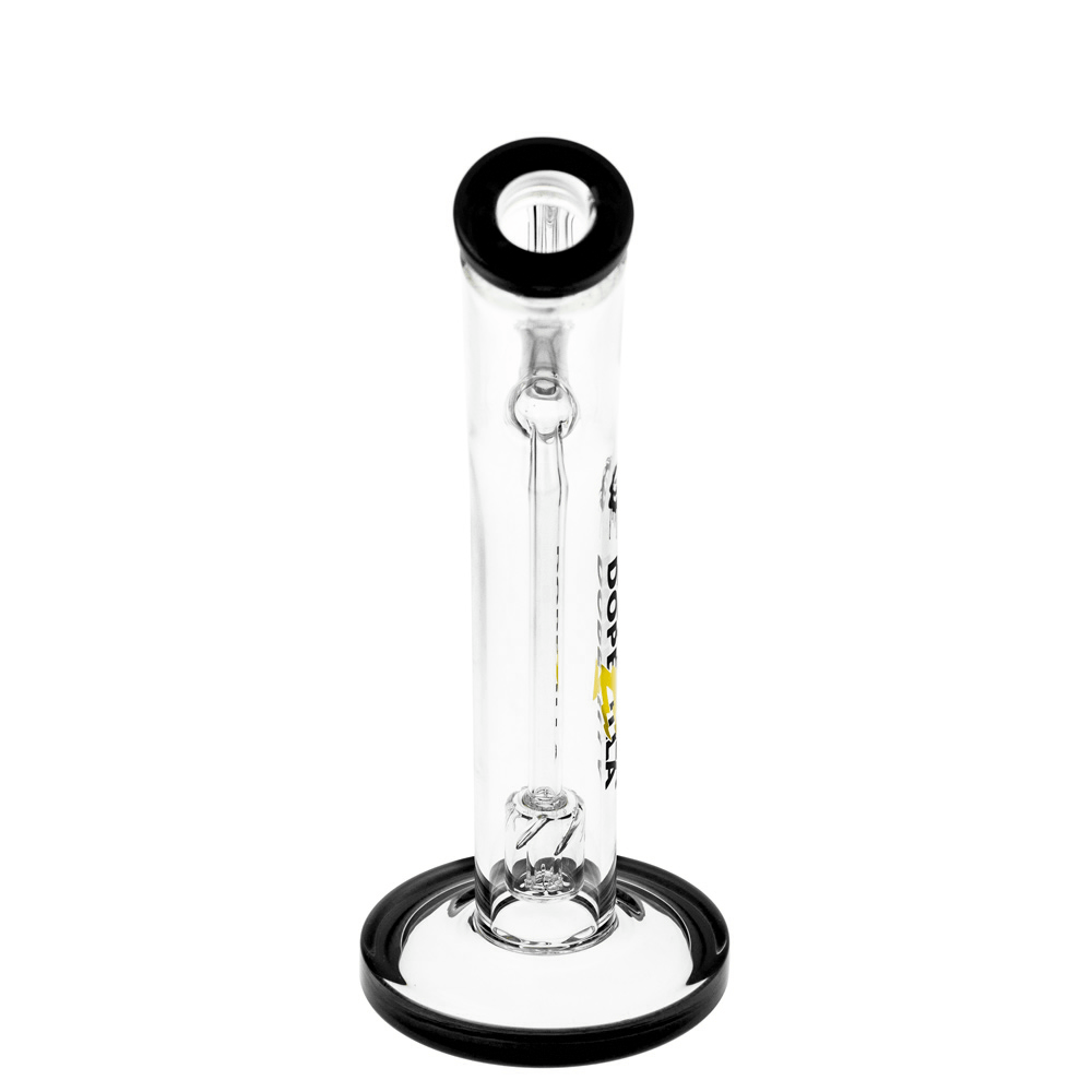 A studio shot of the Banshee Dab Rig, showcasing the clear glass construction and cylindrical shape against a plain white background.