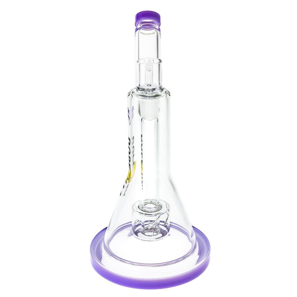 Front view of the Dopezilla Dab Rig Basilisk, a clear glass rig with a rounded base and a simple, cylindrical neck.
