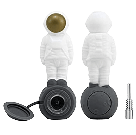 Cloud 8 Smoke Accessory Hand Pipe 5’‘ Silicone 2 in 1 Astronaut Hand Pipe/Vapor Straw with Lid and Titanium Tip