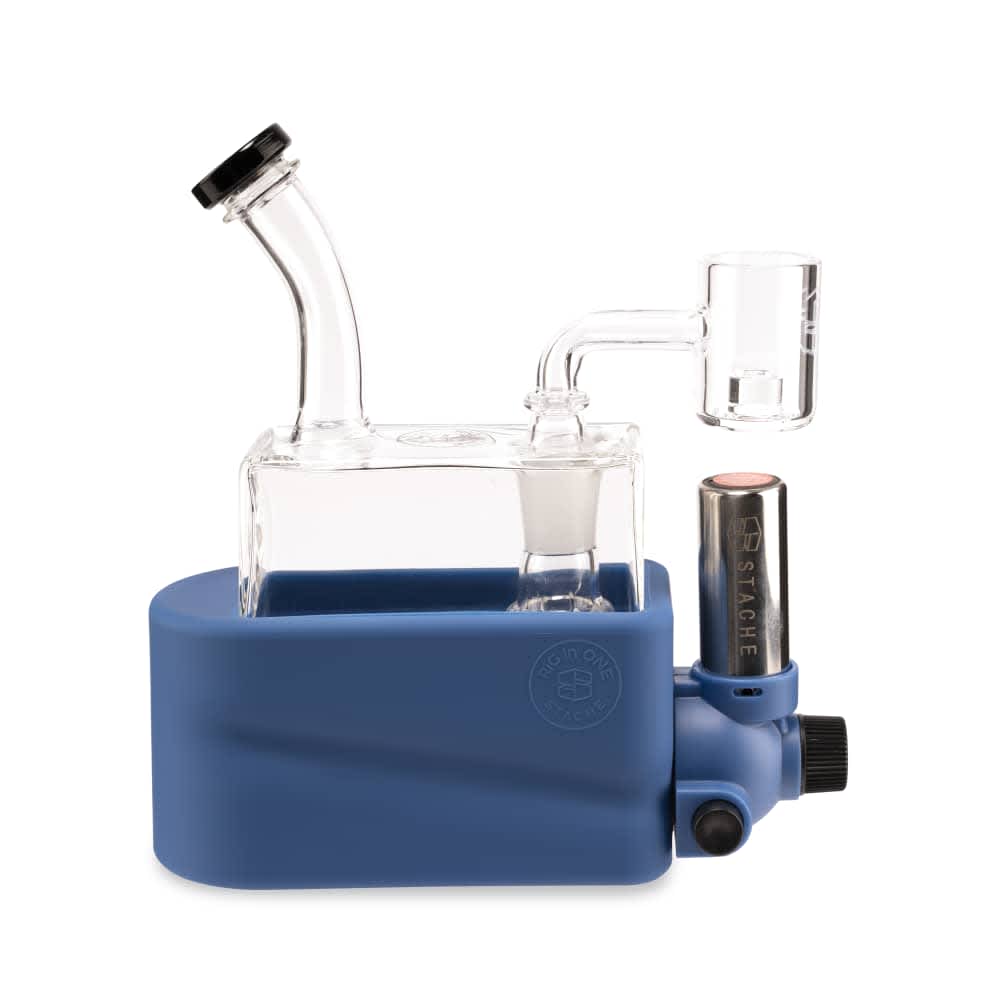 Stache Dab Rig Matte Blue Stache Rio Rig-in-One Dab Rig Kit with Butane Torch - Matte