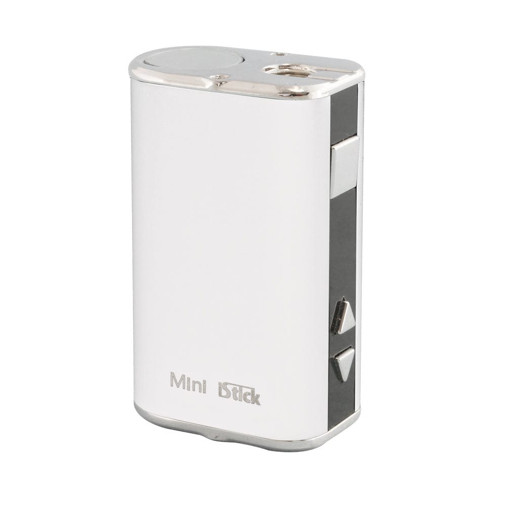 Front view of the iStick Mini 10W Digital Mod Battery, a sleek, silver device shown against a plain white background.