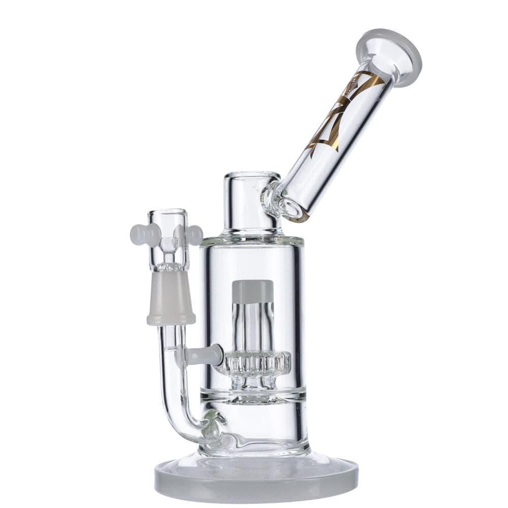 The Mist 9" Dab Rig is shown in a side view, featuring a clear glass construction and a rounded base.