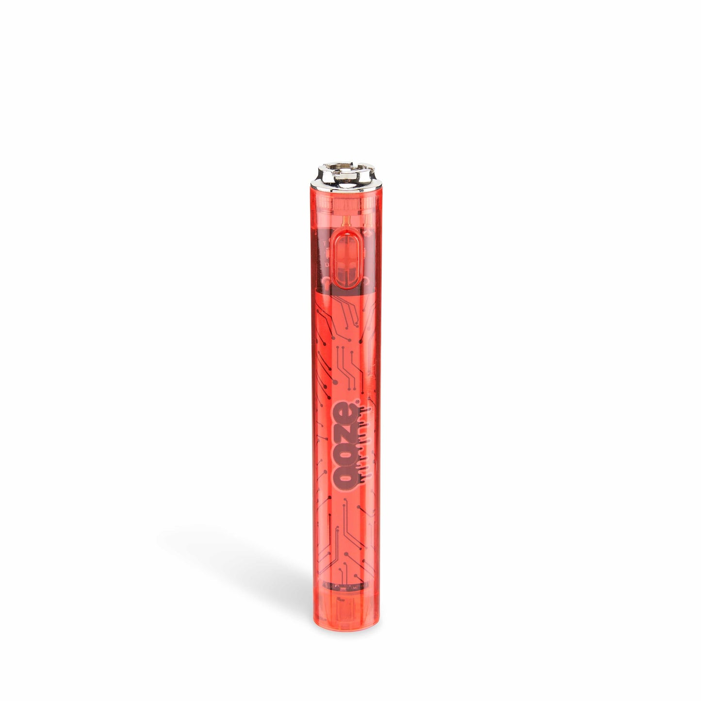 Ooze Batteries and Vapes Ruby Red Slim Clear Series Transparent 510 Vape Battery