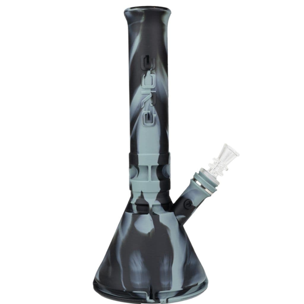 A front view of the Eyce Beaker, a dark glass water pipe with a classic beaker shape and visible joint.