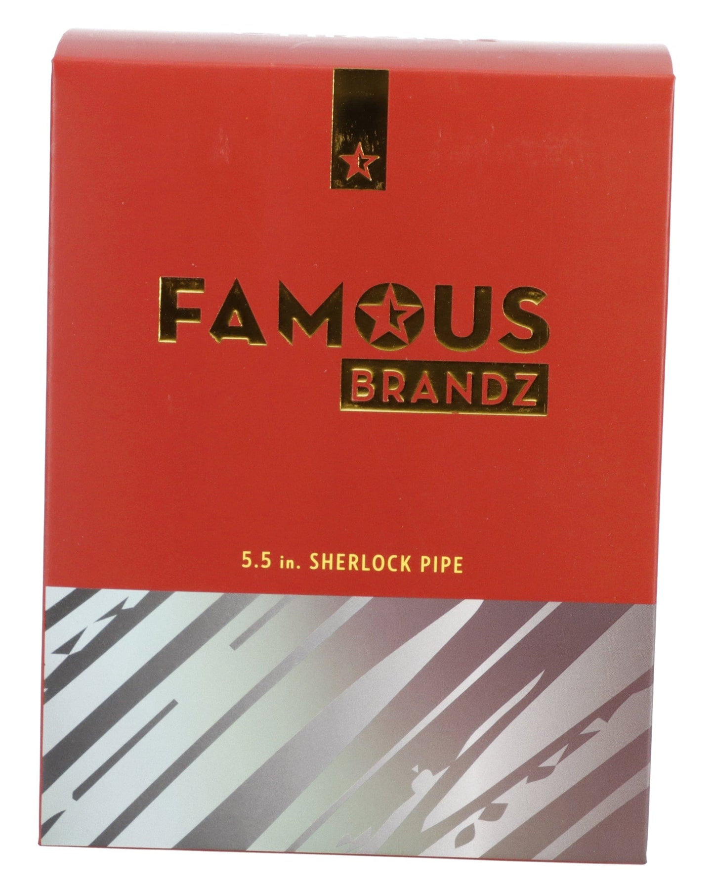 Famous Brandz Hand Pipe Chrome Famous X Fumed Large Sherlock Pipe