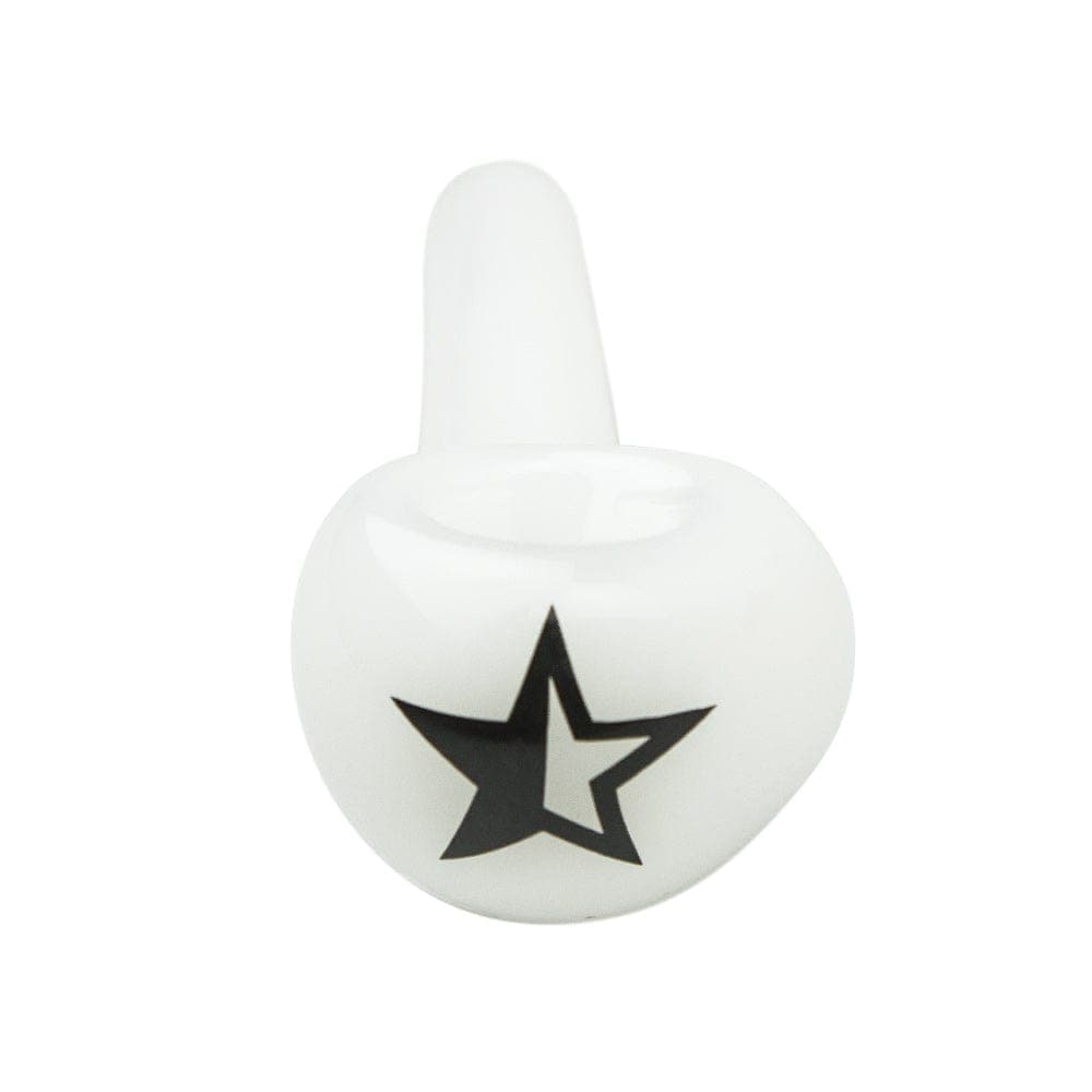 A front view of the Famous X 3" Taster Spoon Pipe, showcasing its simple, rounded form against a plain white background.