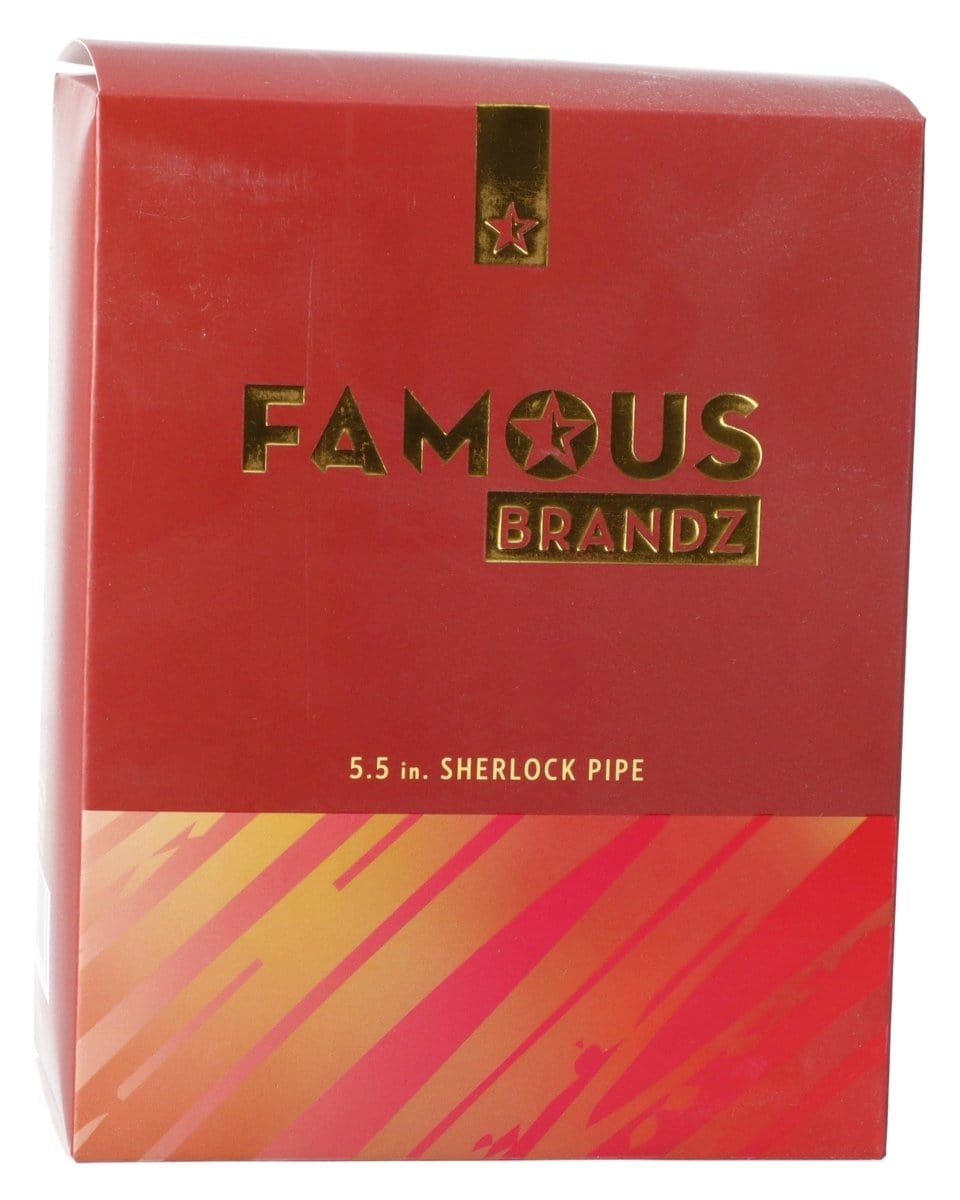 Front view of the Orange Famous X-Lava Fumed Large Sherlock Pipe, showcasing its vibrant orange hue and classic design.