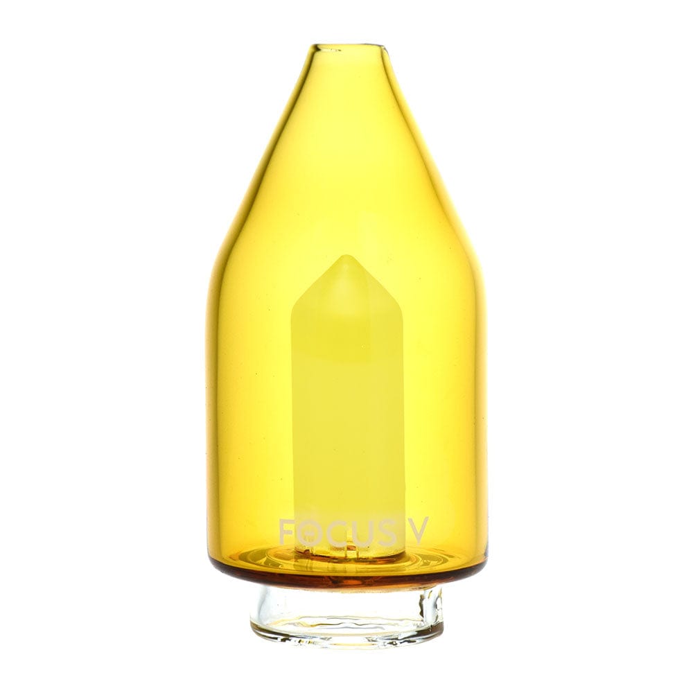 A front view of the Focus V CARTA Glass Top, showing its smooth, amber-colored glass construction.