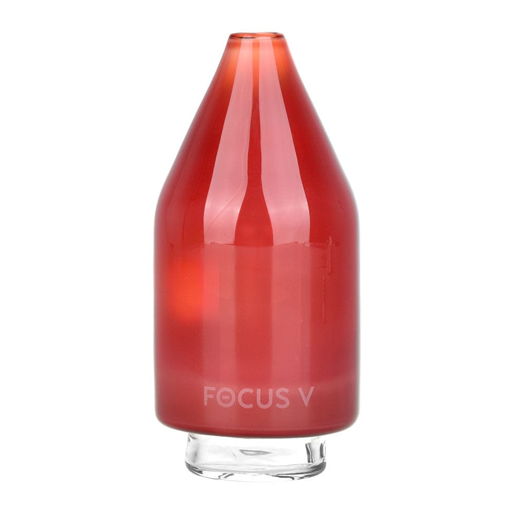 A studio shot of the Focus V CARTA Glass Top, displaying its clear glass construction from a slightly angled, top-down perspective.