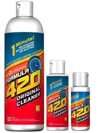 Front view of the 16oz Formula 420 Concentrated Daily Use Cleaner bottle with a bright blue and white label.