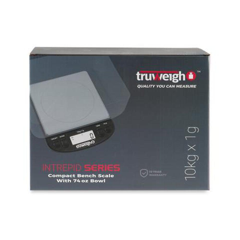 Truweigh Scales 10kg x 1g Truweigh Intrepid Series Black Compact Bench Scale with Bowl