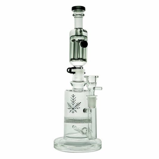 Front view of the Freeze Pipe Mini Bong, a clear glass bong with a simple cylindrical shape and visible joint.