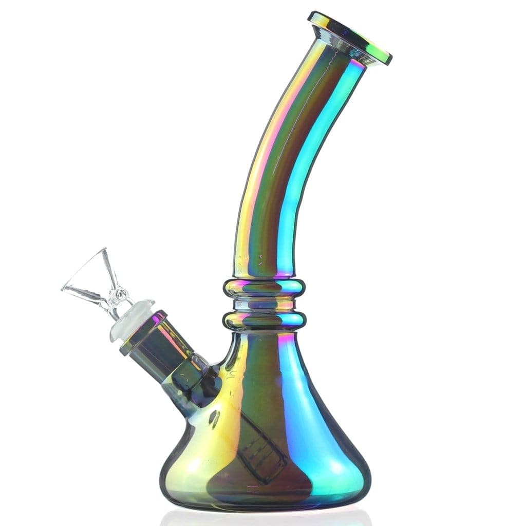 Himalayan Glass Glass Oil Slick Genie in the Bottle Beaker 001-GENIE-IN-BOTTLE-BEAKER-OILSLICK