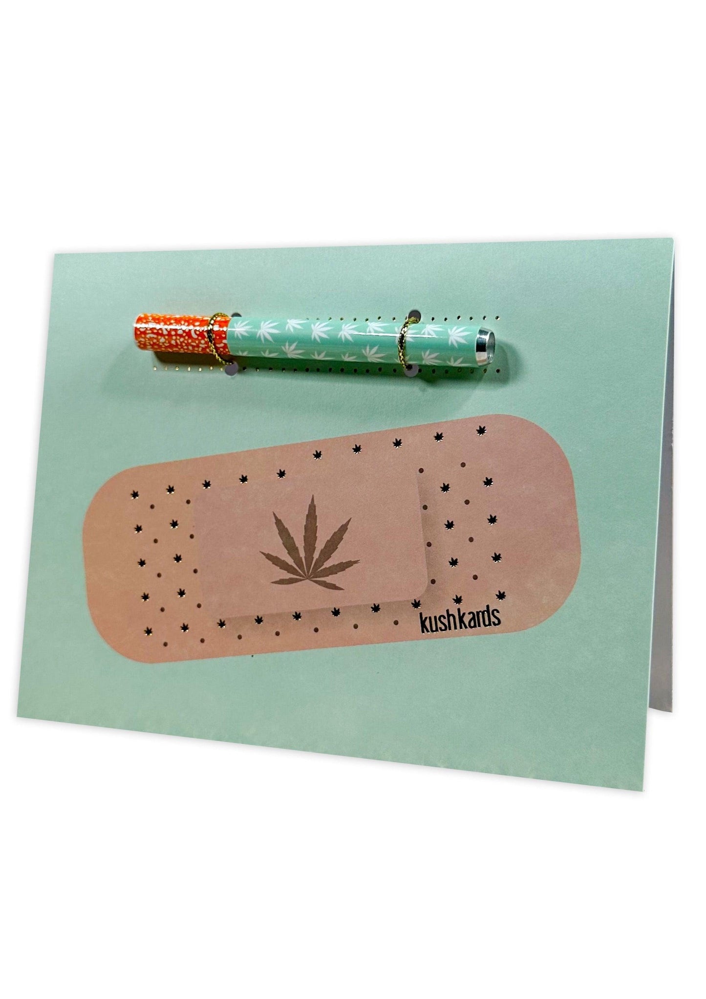 KushKards Greeting Card One Hitter Kard 🩹 Get Well Bandaid Cannabis Greeting Card