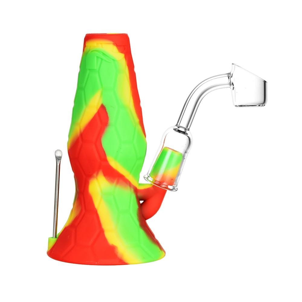 A front view of the Pulsar RIP Series Mini Lava Flow Dual Rig, showcasing its vibrant, textured surface and compact size.