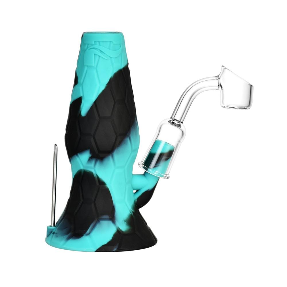 Front view of the Pulsar RIP Series Mini Lava Flow Dual Rig, showing its dual-action design and vibrant color pattern.