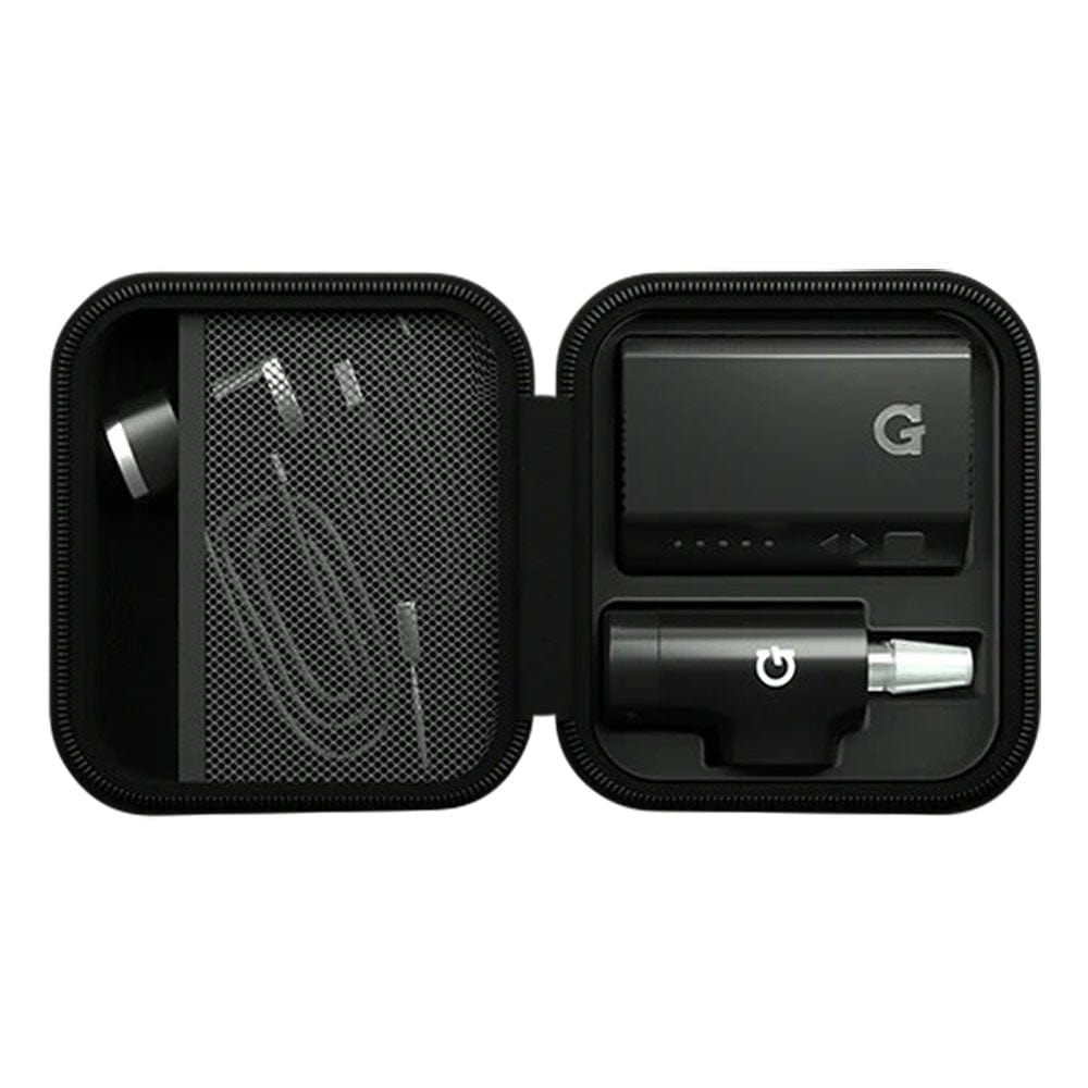 Open case displaying the G Pen Hyer Vaporizer Electric Dab Rig with a black interior and coiled cable inside.