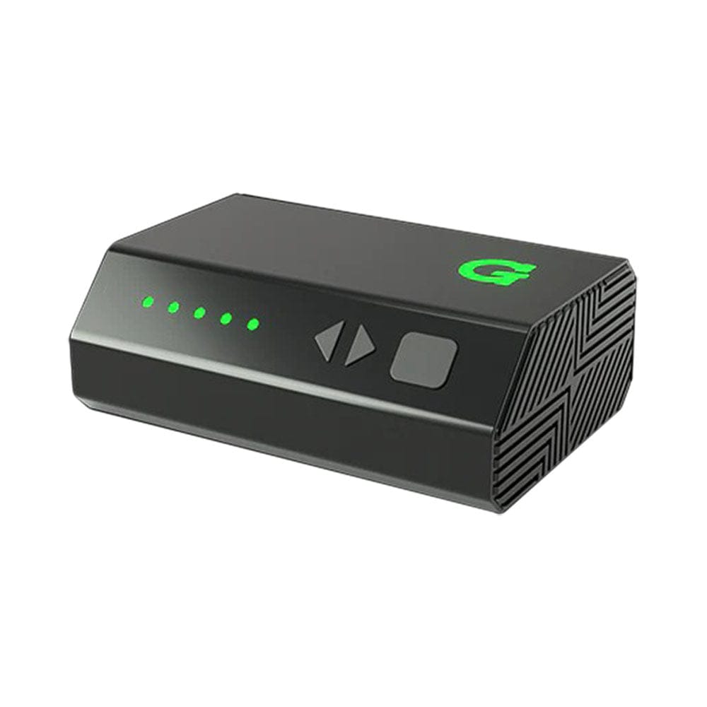 Front view of the G Pen Hyer Vaporizer Electric Dab Rig, showing a black device with illuminated indicator lights.