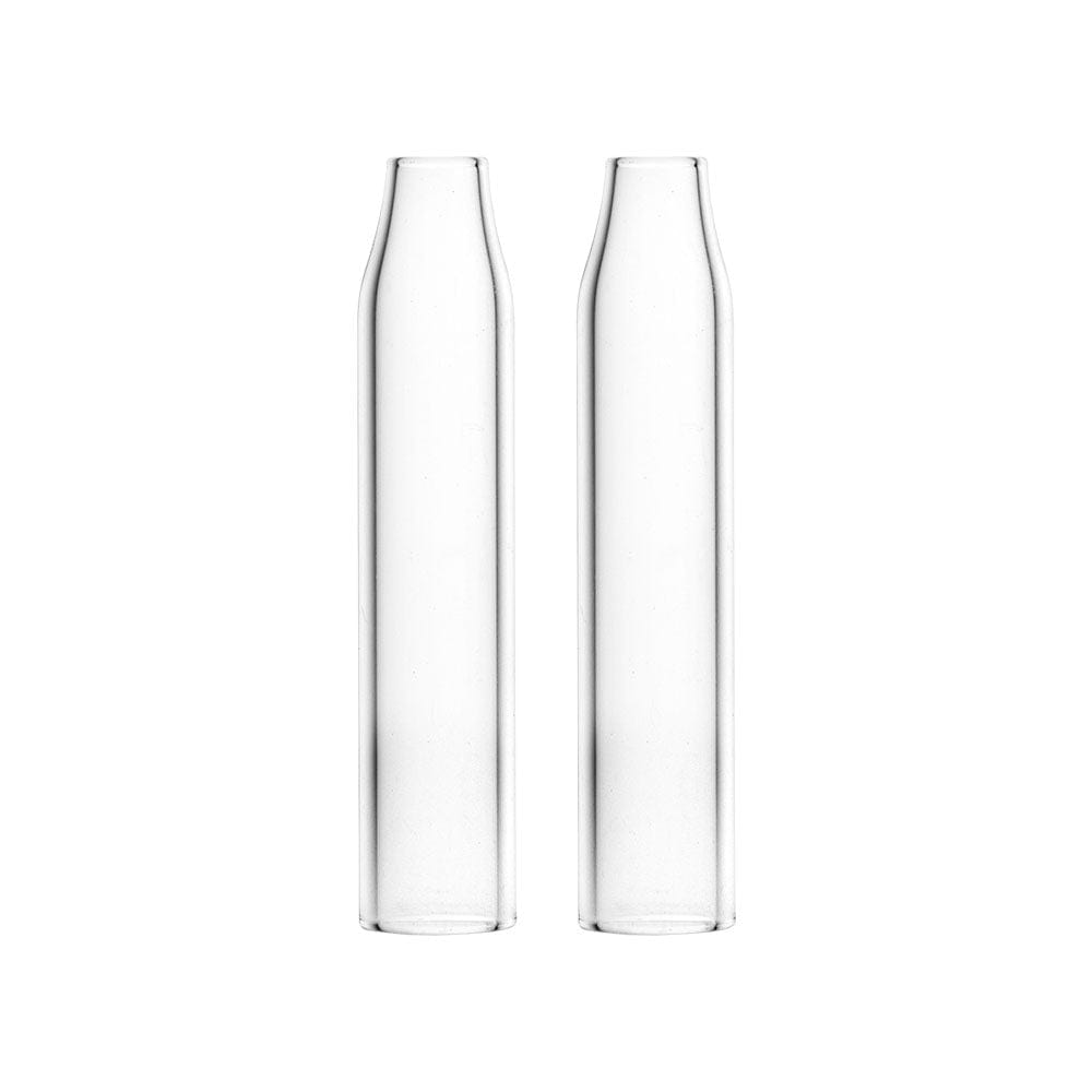 Front view of the two Lookah Seahorse Pro Plus Replacement Glass Mouthpieces, displayed side-by-side on a plain white background.