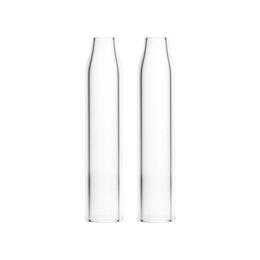 Front view of the two Lookah Seahorse Pro Plus Replacement Glass Mouthpieces, displayed side-by-side on a plain white background.