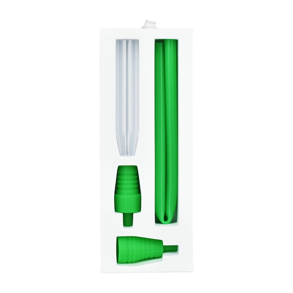 Front view of the Lookah Seahorse Pro Plus Water Pipe Adapter Kit, showing a clear, cylindrical adapter with multiple connection points.