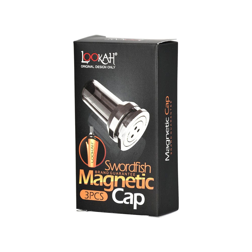 Close-up of the Lookah Swordfish Replacement Magnetic Glass Mouthpiece, displaying its clear glass construction and magnetic connection.