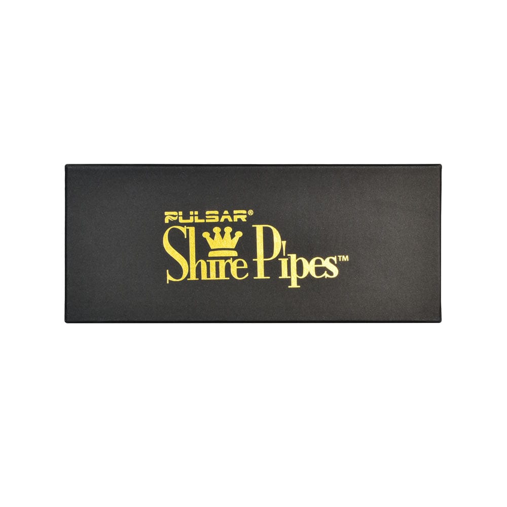 A studio shot of the Pulsar Shire Pipes The Choice  Ramses 2-in-1 Churchwarden Wood Pipe, showcasing its detailed design on a black background.